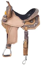 Premium Leather Western Barrel Racing Tack Saddle Set for Horses.