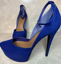 JustFab Blue (Cloth/Fabric Feel) Heel SIZE 11 Danika