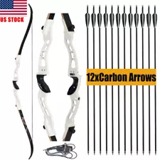 66" Archery Recurve Bow 23" Aluminum Riser for RH Hunting Shooting 20-40lbs