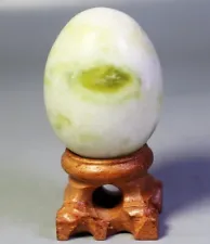 88g Natural Polished Lantian jade Crystal Egg Stone Specimen Healing - Stand