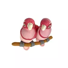 Vintage Angelitos Parakeet Love Birds Pink White El Salvador Hanging 1985