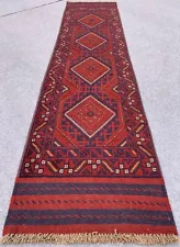 Afghan Hand Woven Mashwani Kilim Wool Area Runner Rug 8.5 x 2.0 Ft