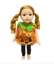 WW Halloween Collection, Sequin Pumpkin Costume, for 14-14.5 Inch Dolls