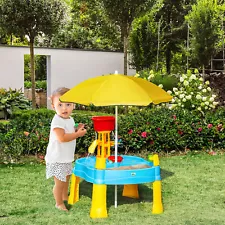 Covered Sandbox Table for Year-Round, 25-Piece Sand and Water Table for Toddlers