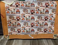  Quilt- Pumpkin/Fall, Handmade Panel quilt for sale-- machine quilted.