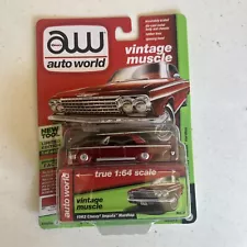 Auto World AW 62 1962 Chevy Impala Hardtop Vintage Muscle Collectible Car Red