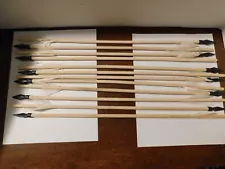 12--18" WOOD ARROWS WITH RUBBER TIPS FOR 32" WOOD BOW--NEW