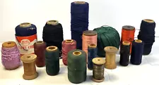 Lot of 20 Vintage Old Spools of Sewing Craft Thread ~ Assorted Colors