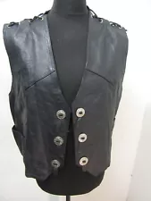 VINTAGE HEIN GERICKE LEATHER MOTORCYCLE WAIST COAT VEST JACKET SIZE XL