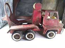 Vtg 1960s Tonka Red Cement Mixer Pressed Steel Truck Gas Turbine For Parts?