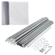 ALEKO Galvanized Steel 4 X 50 Feet Complete Kit Chain Link Fence Fabric Posts