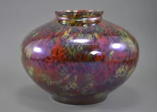 Kralik Art Deco Iris Vase ~6”x9” Iridescent Signed Czechoslovakia Bohemian Glass