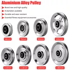 70/90/110/140mm Aluminum Bearing Pulley Wheel Gym Fitness Training Equipment #