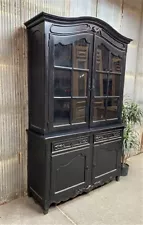 China Hutch Cabinet with Drawer, Display Cabinet, Kitchen Cupboard, Pantry Black