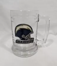 San Diego Chargers NFL Football Beer Mug Drink Glass 12oz Pewter/Enamel Logo