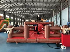 6x5x2.5m Inflatable Mechanical Bull Riding Rodeo Cowboy Bouncy For Adults Game