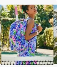 Lilly Pulitzer Sport Backpack-Blue Grotto Beleaf In Yourself Print NWT