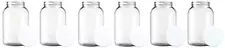 One Gallon Wide Mouth Glass Jar with Lid-Set of 6