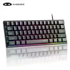 MageGee TS91 Mini 60% USB Gaming Office Keyboard, RGB Backlit, Black