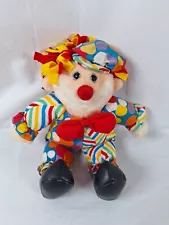 Vintage Dan Dee Sample Not For Sale CLOWN PLUSH Hair Bow Hat Colorful 16"