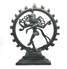 Handcrafted Vintage Brass India God Lord Nataraj Nataraja - Shiva Statue 12.75