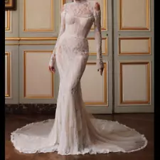 Gaia Lahav Elysee Corsetted Mermaid Wedding Dress with Fitted Long Sleeve Top