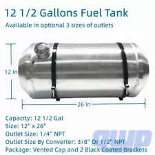 12x26 12.5 Gallon Universal Spun Gas Tank 3/8 NPT Round Fuel Tank For Dune Buggy