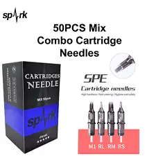 50PCS Mix Combo Spark Tattoo Sterilized Disposable Cartridge Needles