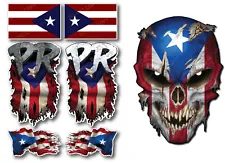 Puerto Rico Flag 3M Decal Bumper Skull Sticker Car Truck Rican Laptop Reflective