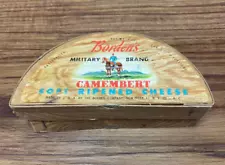 Rare MILITARY BRAND Bordens Camembert Wood Cheese Wedge Box DUMMY NOT FOR SALE