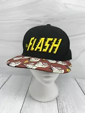 DC Comics The Flash Hat Halftone Black Original Snapback Baseball Cap