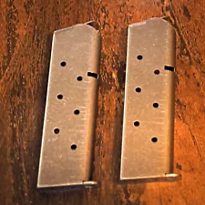 1911 45 ACP 7 round magazines, stainless, set of two for full size frame.