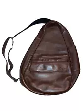 L.L. Bean Black Leather Healthy Back Ameri bag Sling Backpack Crossbody Bag