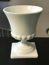 Vintage E. O. Brody Milk Glass Pedestal Urn Vase/Planter Pot