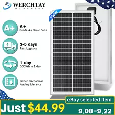 100W Watt 12v Monocrystalline Solar Panel RV Camping Home Off Grid Caravan Boat