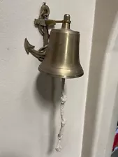 GUC 5 Inch Heavy Brass Anchor Nautical Ship Wall Mounted Bell