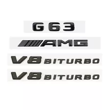 4pcs G63 AMG V8 BITURBO Gloss Black Badge Emblem fit Mercedes Benz W463 W464 G63