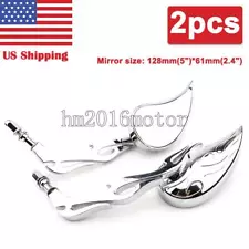 Chrome Teardrop Side Mirrors For Harley Softail Slim S Deuce Rocker Night Train (For: 2003 Night Train)