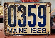 ðºð¸ - MAINE - 1928 O series Station Wagon license plate - original as shown