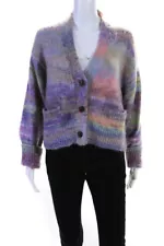 Re/Done Womens 90s Crop Oversize Cardigan Sweater Multi Colored Size Medium LL19