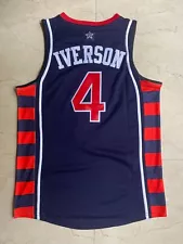 2004 Usa Dream Team 4# IVERSON Basketball Jerseys All Stitched Throwback