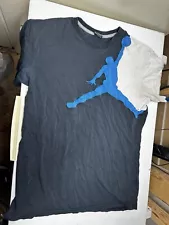 Vintage Y2K Air Jordan Jumpman Embroidered Big Logo T-Shirt Mens L Blue RARE