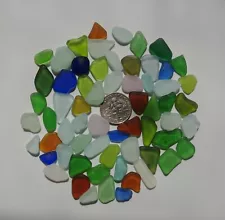 63 Tiny Sea glass pieces in mixed colors, genuine surf tumbled, bulk, NYC beach