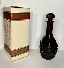 Avon Vintage 1876 Cape Cod Ruby Red Glass Wine Decanter Bubble Bottle Full