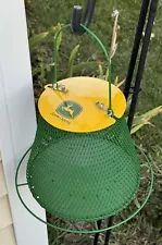 John Deere Bird Feeder for Sunflower Seeds Hanging Metal Collapsible Farmhouse