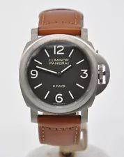 Panerai Luminor Base 8 Days Titanium 44mm PAM00562 Leather Manual Winding