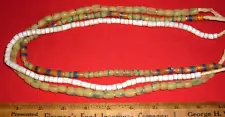 (3) Strands of Sand-Cast Glass Trade Beads From Ghana, Collectible African Beads