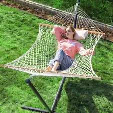 PNAEUT double rope hammock, including bracket, 12 foot heavy-duty bracket