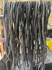 31 Handmade gray brown purple black wool dreadlock hair extensions