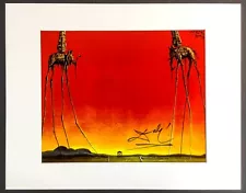 SALVADOR DALI - 14x11 Print - Pre Matted - FRAME READY - Hand Signed Signature